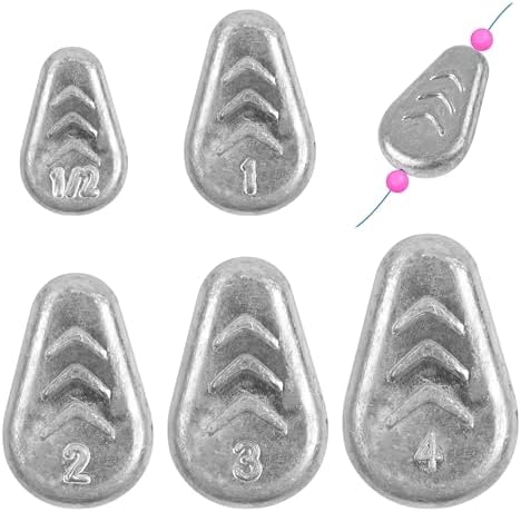 No Roll Sinker Fishing Weights Flat Inline Weight Sinkers No Snag Catfish Sinkers for Fishing Saltwater Surf Gear Tackle 1/2oz-4oz by OROOTL