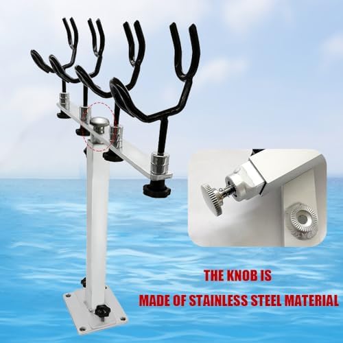 Crappie Fishing Pole Holder Aluminum Fishing Rod Holder PVC Coated Fishing Rod Bracket Sure Grip Pole Support for Boat, Ship, Yacht and More, Presents for Fishing Lovers - Image 4
