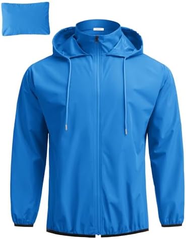 COOFANDY Men's Light Rain Jacket Packable Waterproof Raincoat Windbreaker by COOFANDY