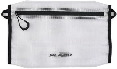 Plano StowAll Zip Pouch, Medium, Clear, Tear-Resistant Mesh Storage with Rugged Zipper and Carabiner Loops by PLANO%C2%AEOutdoors
