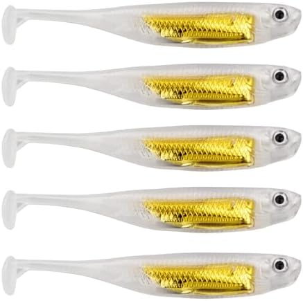 QualyQualy Soft Plastic Swimbait Paddle Tail Shad Lure Soft Bass Shad Bait Minnow Paddle Tail Swim Bait for Bass Trout Walleye Crappie - 2.75in, 3.14in, 3.94in, 5in by QualyQualy