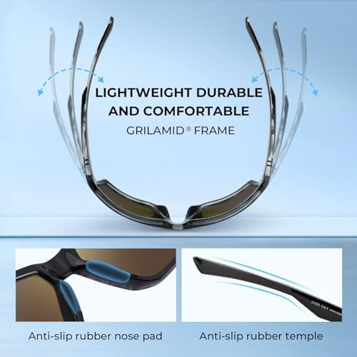 KastKing Osage Polarized Sport Sunglasses for Men and Women, Wrap Design - Image 6
