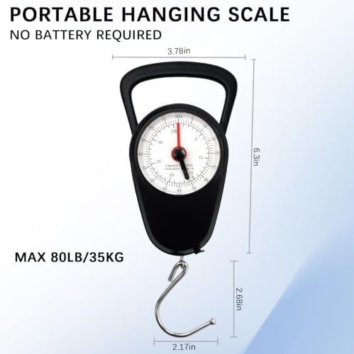 Luggage Weight Scale with Hook, 2PC Hanging Scale for Fish Travel, 80 Lbs - Image 7