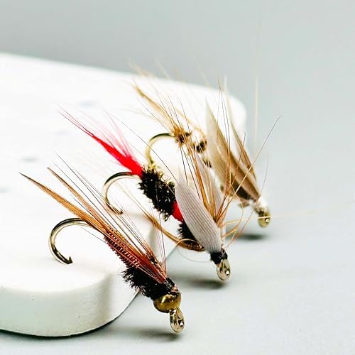9Pc Fishing Wet Flies Bionics Worms/Midges/Moths/Flies Artificial Insect Fly Fishing Bait Salmon Trout Bass Fishing Hook Fly Fishing Lure - Image 3