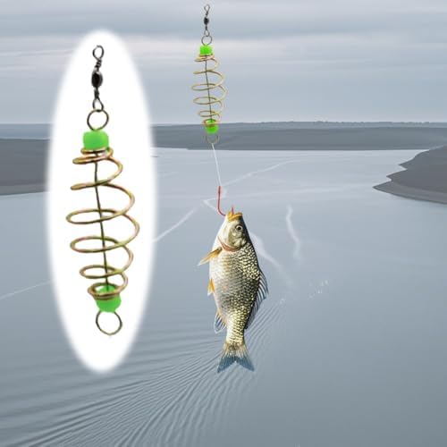 25PCS Fishing Feeder Bait Cage Basket Feeder Basket Bait Thrower,Olive Shape Spring Fishing Bait Cage Holder Fishing Accessories Lure Feeder Carp Lure Fish with Pendant Bead - Image 4