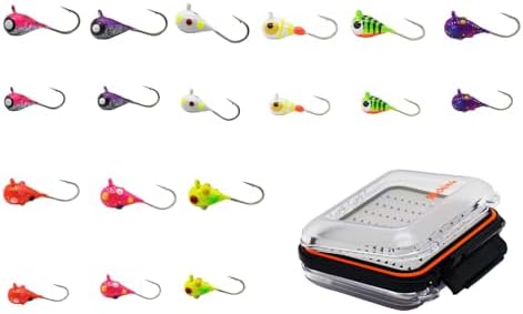 Alichino Ice Fishing Jig Set Ice Fishing Lures Micro Jig Head Hook Set for Panfish, Crappie, Walleye, Perch, Trout, Bluegill by ALICHINO