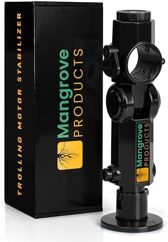 Gen3 Adjustable Trolling Motor Stabilizer, Vertical Adjust, Fitment for Minn Kota, Rhodan, Garmin, No Drilling, Shock Absorber, Boat Accessories, Trolling Motor Support by MangroveProducts