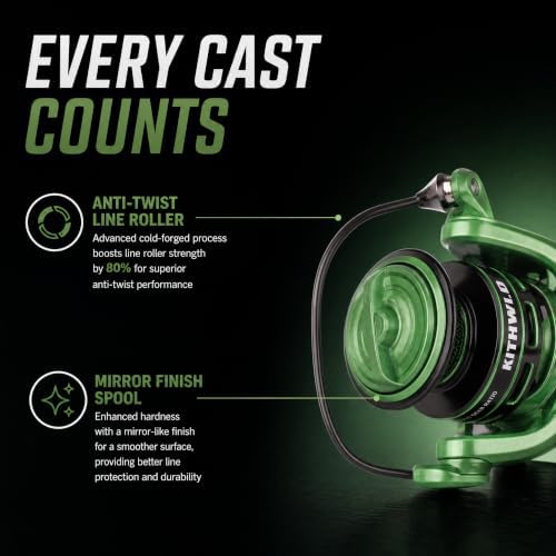 Spinning Reel for Freshwater Fishing -2000/3000 Size Fishing Reel with 5.2:1 Gear Ratio, 17lb Drag, 7+1 Bearings, Brass Main Shaft, Lightweight Spool for Bass Fishing - Image 6