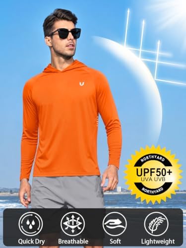 NORTHYARD Men's Sun Hoodie Long Sleeve Fishing Shirts UPF 50+ Rash Guard - Image 3