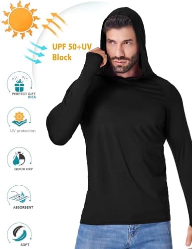 OYGSieg 4 Pack Men's Sun Hoodies UPF50+ Fishing Shirts Athletic Rash Guard - Image 5