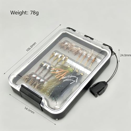 24Pcs Fly Fishing Lures Set, Mixed Dry Nymph Streamer with Storage Box - Image 4
