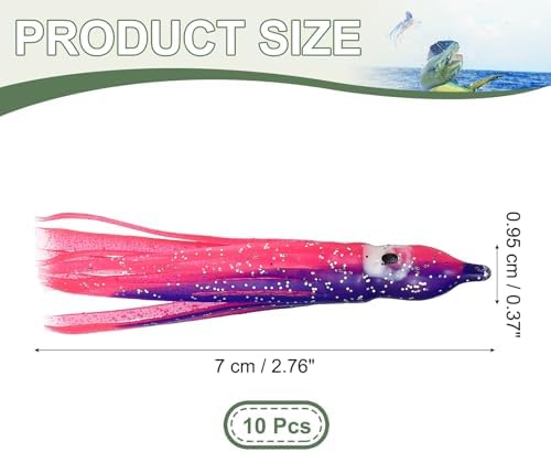 Fishing Squid Skirts, Glow Soft Plastic Trolling Lures Luminous -Fitting for (Bass/Trout/Salmon/Saltwater/Fishing Bait) - Image 2