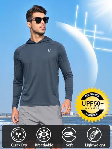 NORTHYARD Men's Sun Hoodie Long Sleeve Fishing Shirts UPF 50+ Rash Guard - Image 3