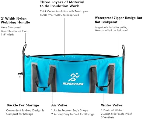 MORXPLOR Insulated Fish Cooler Bag for Fishing 41x17 47x17In 50x20In 60x24 72x30 80X40 Inches,Large Insulated Fish Kill Bag,Fishing Catch Bag Cooler with Water-resistant Zipper - Image 2