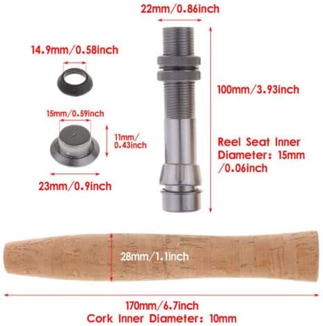 TEAMWILL Fly Fishing Rod Handle Composite Cork Grip Rod Building and Seat Set - Image 3