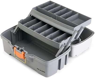 Plano Two-Tray Tackle Box, Light Grey/Dark Grey, Rust-Proof Brass Latch, Top-Access Tray with Deep Storage, Made in the USA, Portable Fishing Gear Storage Organizer - Image 5
