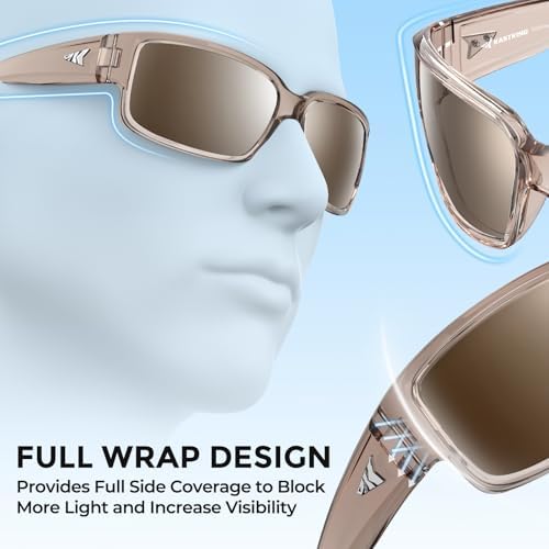 KastKing Skidaway Polarized Sport Sunglasses for Men and Women, Wrap Design - Image 2