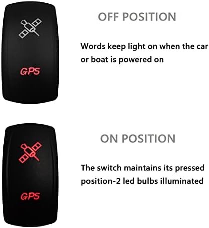 12V 24V Dual RED Led Rocker Switch with Wires 5 PIN ON-Off Toggle Switch for Car Marine Boat Jeep Truck Trailer RV SUV ATV UTV Dash Replacement - Image 5