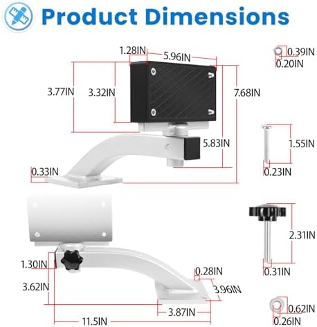 Universal 90 Degree Adjustable Trolling Motor Bracket for Clamp-on Electric Motors Deck Mount, Marine Aluminum & Nylon, Holds Up to 36lbs Thrust, Easy Screw Mount for Kayak Canoe Small Boat - Image 6