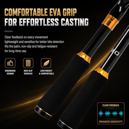 Telescopic Fishing Combo, 6FT Carbon Fiber Rod with 3000 Spinning Reel, Lightweight Kit with Carrier Bag for Bass Trout Catfish Freshwater Saltwater Travel - Image 3