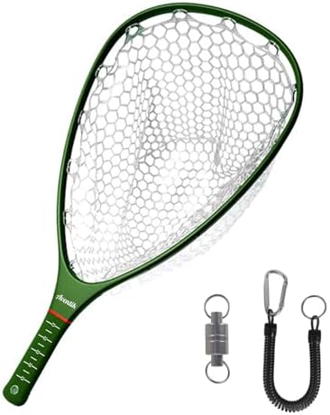Aventik Fly Floating Fishing Net Carbon Fiber Landing Trout Net Light Weight Clear Rubber Ghost Net Catch & Release by AVENTIK