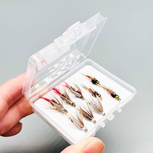 9Pc Fishing Wet Flies Bionics Worms/Midges/Moths/Flies Artificial Insect Fly Fishing Bait Salmon Trout Bass Fishing Hook Fly Fishing Lure - Image 7