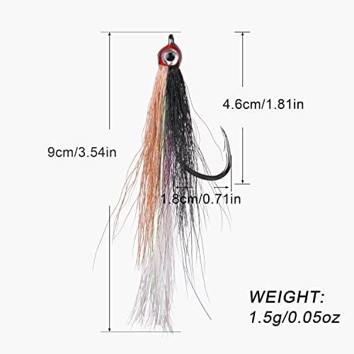 Clouser Minnow Fishing Flies Streamer Fly Fishing Lure Saltwater Striped Bass Flies Fishing Bucktail Teaser Hook Lures for Flounder Saltwater Freshwater Fishing - Image 3