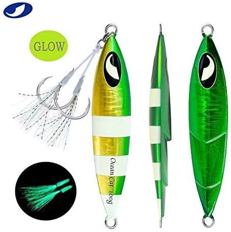 OCEAN CAT Lead Metal Flat Slow Fall Pitch Fishing Jigs Lures Sinking Vertical Jigging Bait with Butterfly Hook for Saltwater Fishing - Image 6