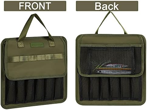 Fishing Jig Bag Large Lures Bags Saltwater & Freshwater,Slow Pitch Jigs Storage Bag Suitable For Max 10inch Jigs,Heavy Duty Offshore Fishing Jigs Lead Bag For Men Gifts Waterproof Army Green - Image 5