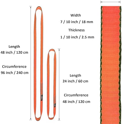 18MM Nylon Climbing Slings Runners 23 kN Strong Webbing Straps for Rock Climbing, Rappelling, Swing, Yoga Hammock etc - Image 3