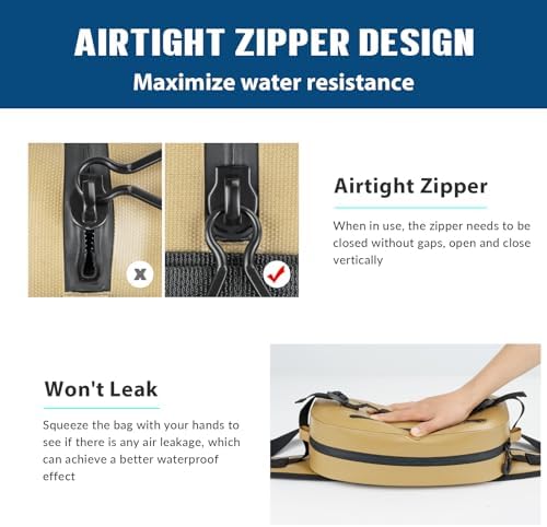 THKFISH Waterproof Fishing Waist Pack, Large Fishing Tackle Bag with Adjustable Strap, Airtight Zipper Closure, Lightweight Sling Fishing Waist Bag for Fly Fishing, Brown - Image 6