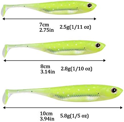 QualyQualy Soft Plastic Swimbait Paddle Tail Shad Lure Soft Bass Shad Bait Minnow Paddle Tail Swim Bait for Bass Trout Walleye Crappie - 2.75in, 3.14in, 3.94in, 5in - Image 6