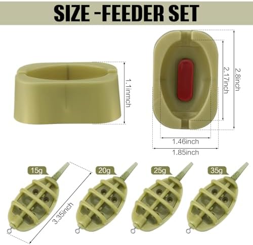 10 Pcs Carp Fishing Method Feeder Set 8 Pcs Inline Method Feeders with 2 Quick Release Mould Holder Carp Feeder Accessories Tackle Equipment - Image 2