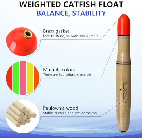 QualyQualy Lighted Fishing Floats for Catfish, 3-5PCS Fishing Pole Floats Glow in Dark Fishing Bobber with Glow Sticks for Freshwater Saltwater - Image 2