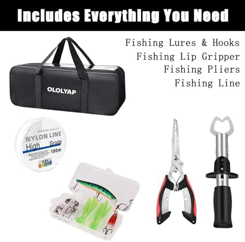 Fishing Pole Combo Set 6.9ft Telescopic Fishing Rod and Reel Combo with Fishing Pliers and Lip Gripper - Image 6