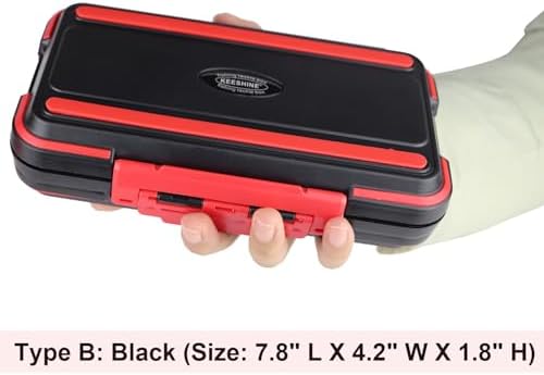 small tackle box, mini waterproof fishing tackle box organizer, double sided organizer travel box(L Black) - Image 2