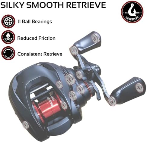 Adaptive Control Baitcaster Reel Bass Fishing, 7.6:1 11BB Magnetic Brake - Image 5