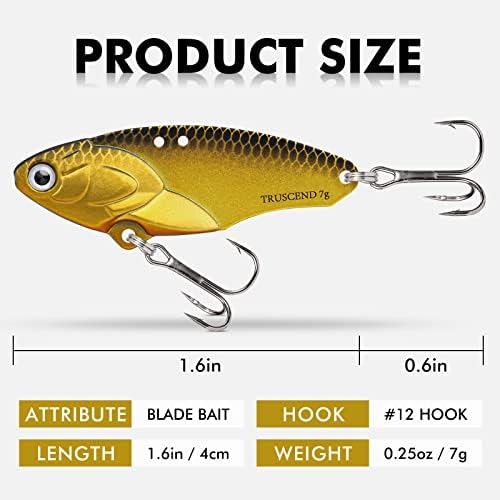 TRUSCEND Swim or Jig Fishing Spinner Baits for Freshwater and Saltwater, Rooster Tail Fishing Lures for Trout Bass Walleye Crappie Salmon Pike, Blade Bait with Copper Blade - Image 2