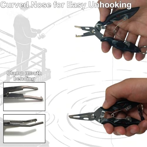 5" Fishing Pliers Scissors with Safety Lock and Anti Loss Rope - Image 5