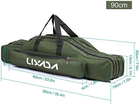 Lixada Fishing Rod Case - 3 Layers Oxford Bag, Portable Folding Carrier for Rods and Reels, Tackle Storage Travel Bag, 90cm/120cm/150cm Optional - Image 6