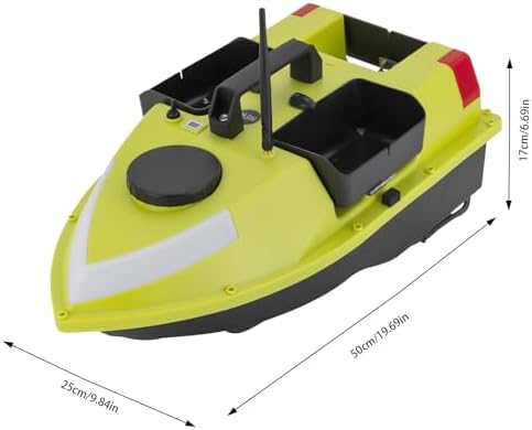 RC Bait Boat, 600m/1968ft Long-Distance Control Surf Fishing Bait Boat 4.4LBS Loading Capacity with Dual 5200mAh Battery and LCD for Lake/Ocean Angling, Auto Navigation (Green with light strip) - Image 2