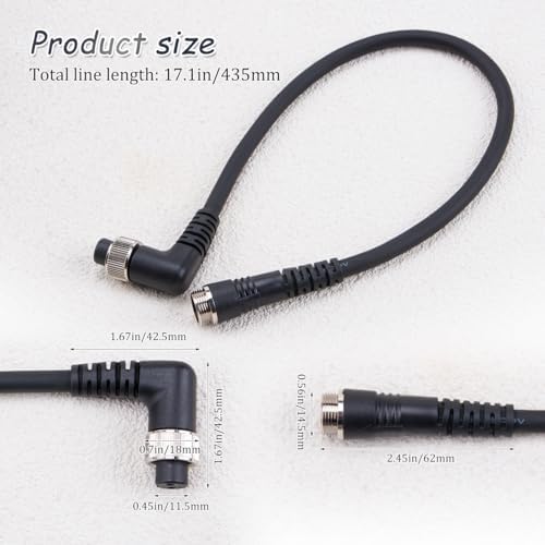ZORZA 1Pcs Electric Fishing Reel Power Cord with 2-Hole Elbow Design Spinning Reel Power Line for Enhanced Fishing Experience Shipping Direction 6 o'clock(0.45m) - Image 4