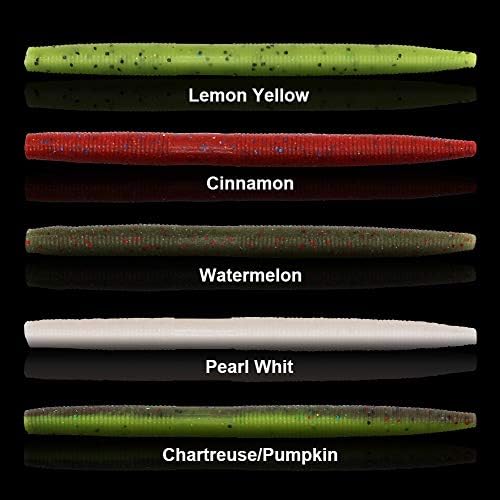 Wacky-Worms-Bass-Fishing-Lure-Kit-Wacky-Rig-Worms-Soft-Plastic-Stick-Baits3 4" 5" 6 inch - Image 4