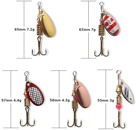 10pcs Fishing Lure Spinnerbait, Bass Trout Salmon Hard Metal Spinner Baits Kit with Tackle Boxes - Image 2