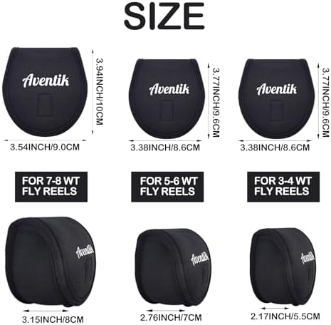 Aventik Neoprene Fly Fishing Reel Case Pouch Cover Fitting 5/6 7/8wt Fly Reel Storage (Black, 1-PACK 5/6) - Image 2