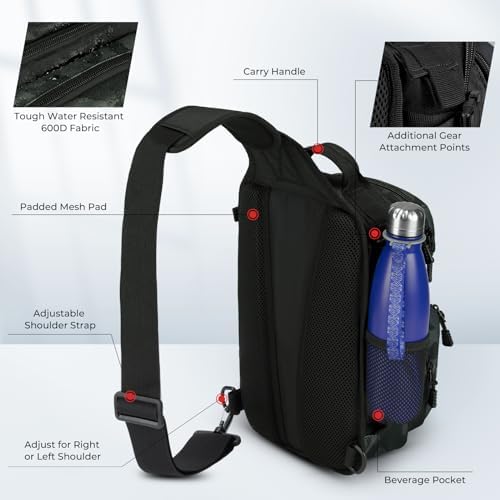 KastKing Blowbak Fishing Sling Bag, Fishing Backpack with Rod Holder - Image 5