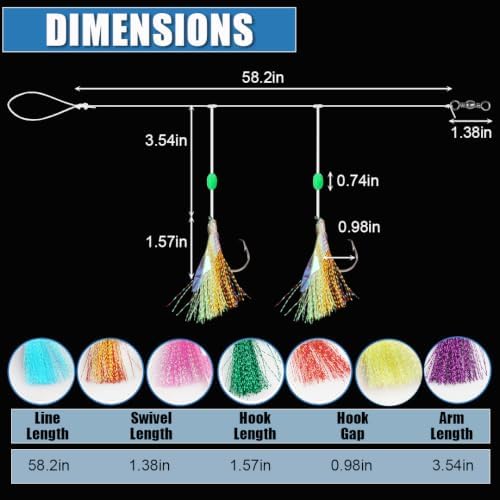 Shaddock Fishing Bait Rigs Saltwater with Sharp Hooks for Flounder Halibut - Image 2