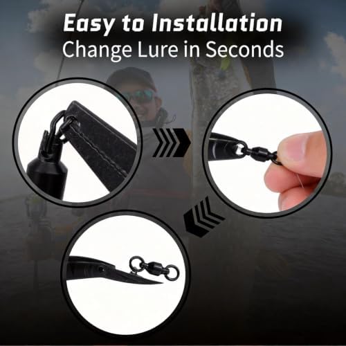 FishTrip Ball Bearing Swivels with Split Rings, Quick Snap Fishing Clips - Image 5
