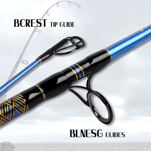 Fiblink Saltwater Graphite Jig Jigging Spinning Fishing Rod Deep Sea Jig Pole 5'6"/6' - Image 3