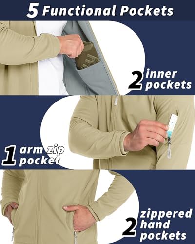 33,000ft Men's Hooded Fleece Lined Rain Shell Jacket Waterproof Lightweight - Image 2
